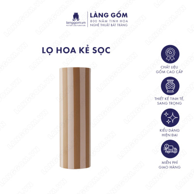 Lọ hoa Men mát kẻ sọc