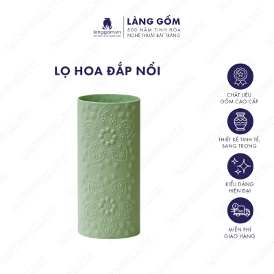 Lọ hoa Men mát đắp nổi