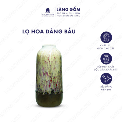 Lọ hoa Men chảy dáng bầu