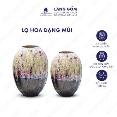 Lọ hoa Men chảy dạng múi
