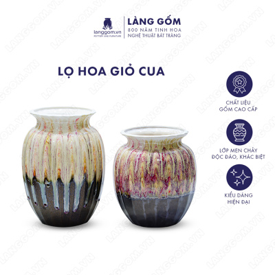 Lọ hoa Men chảy giỏ cua