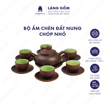 Bộ ấm chén Men mộc kiểu chóp nhỏ