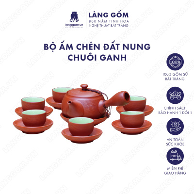 Bộ ấm chén Men mộc chuôi ganh
