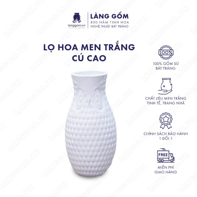 Lọ hoa Men trắng cú cao