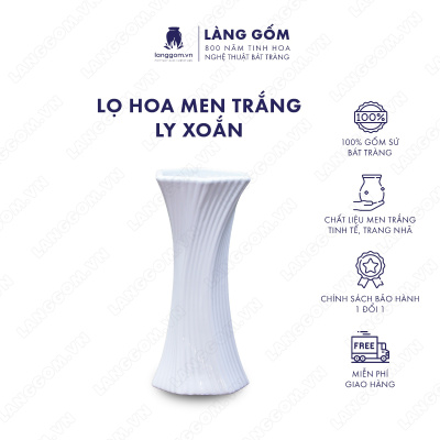 Lọ hoa Men trắng ly xoắn