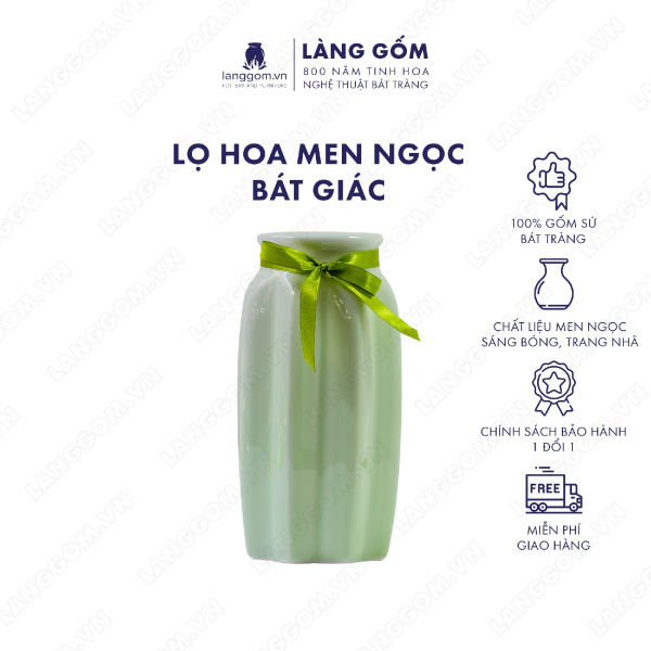 Lọ hoa Men ngọc bát giác