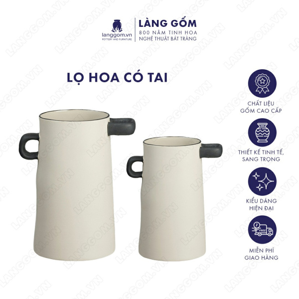 Lọ hoa Men mát có tai