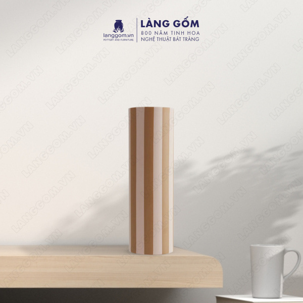 Lọ hoa Men mát kẻ sọc