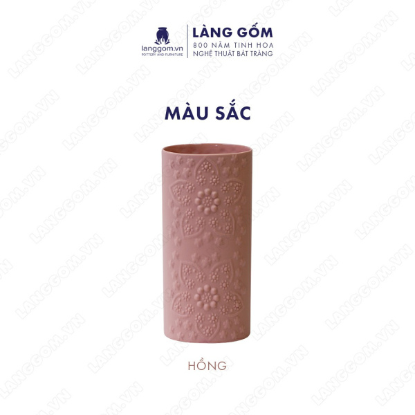Lọ hoa Men mát đắp nổi
