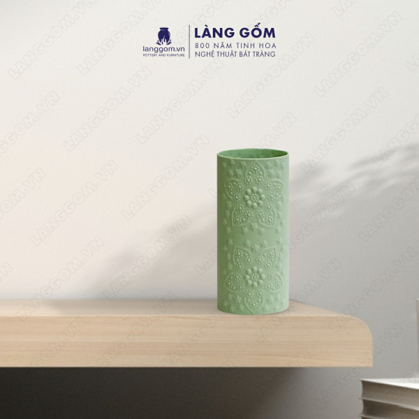 Lọ hoa Men mát đắp nổi
