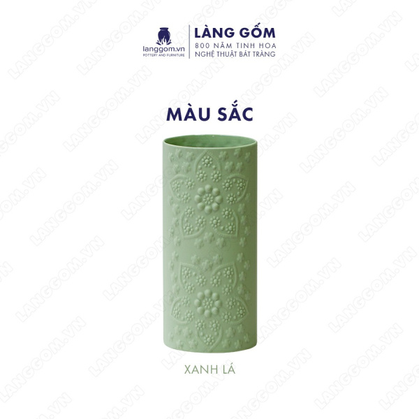 Lọ hoa Men mát đắp nổi