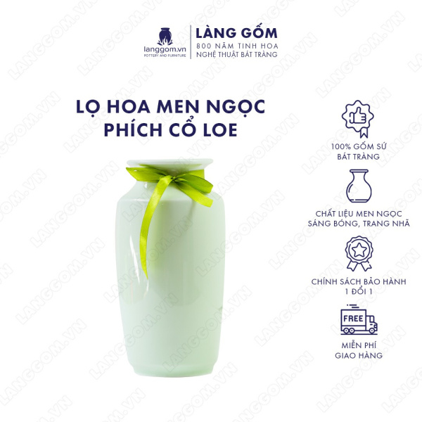 Lọ hoa Men ngọc phích cổ loe