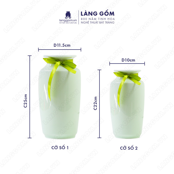 Lọ hoa Men ngọc phích cổ loe