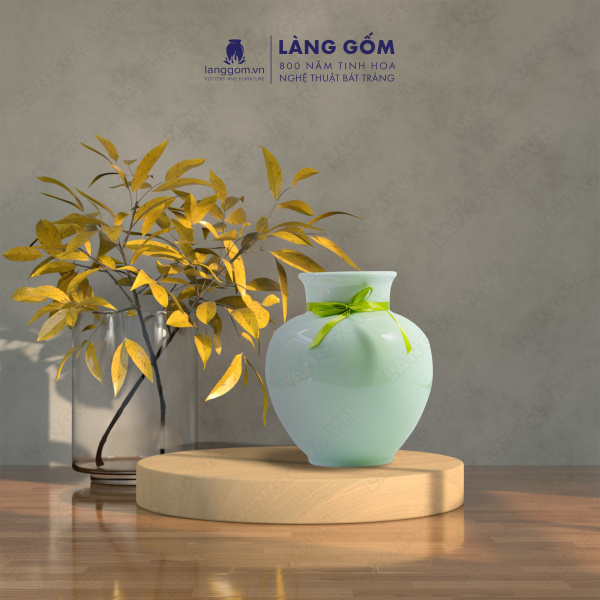 Lọ hoa Men ngọc vò tròn