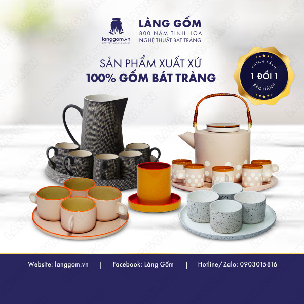 Set Cốc hình trụ không quai (lùn) 52041 - Men mát - Màu Chấm đen - Kích thước: C6 x D8 cm