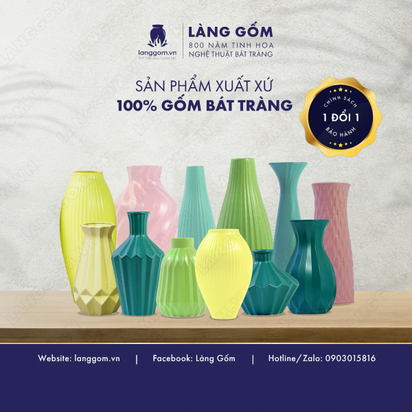 Lọ hoa Men mát kim cương