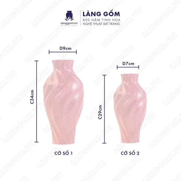 Lọ hoa Men mát lượn sóng