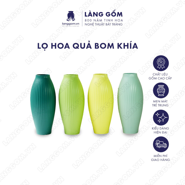 Lọ hoa Men mát quả bom khía
