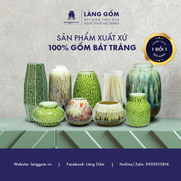 Lọ hoa Men chảy hình bát giác