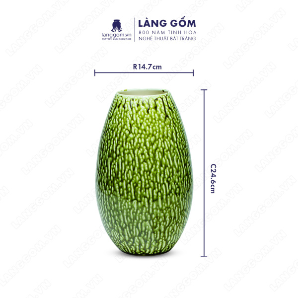 Lọ hoa Men chảy quả đu đủ