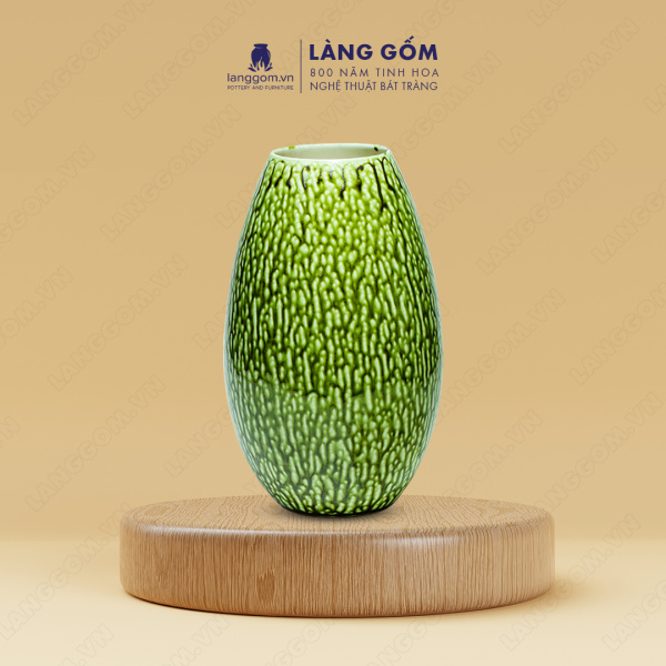 Lọ hoa Men chảy quả đu đủ