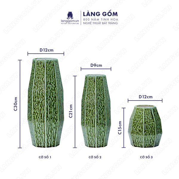 Lọ hoa Men chảy hình bát giác