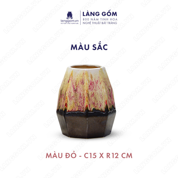 Lọ hoa Men chảy hình bát giác