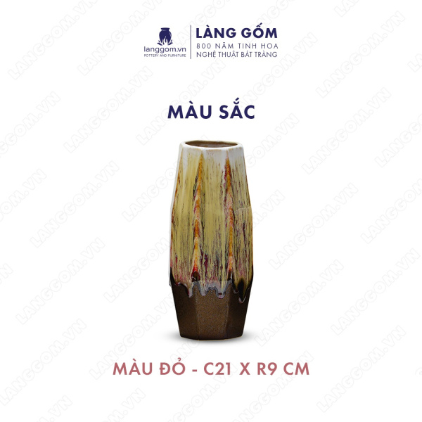 Lọ hoa Men chảy hình bát giác