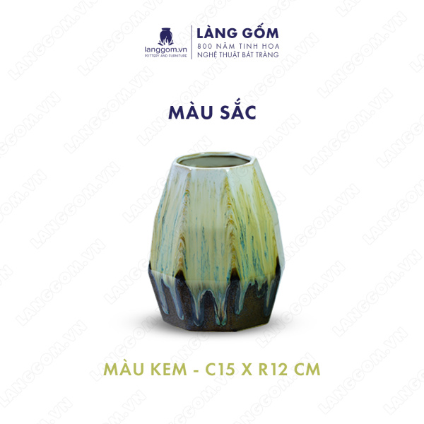 Lọ hoa Men chảy hình bát giác