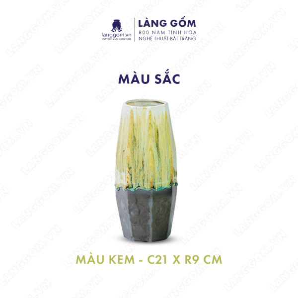 Lọ hoa Men chảy hình bát giác