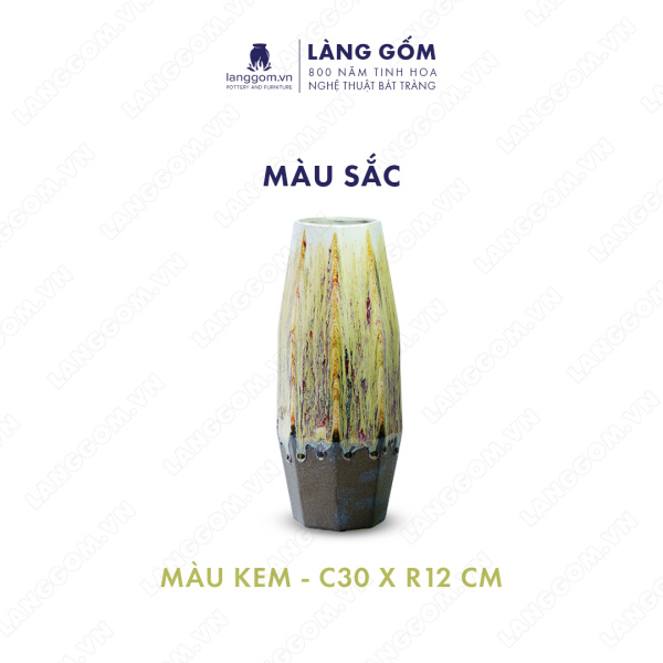 Lọ hoa Men chảy hình bát giác