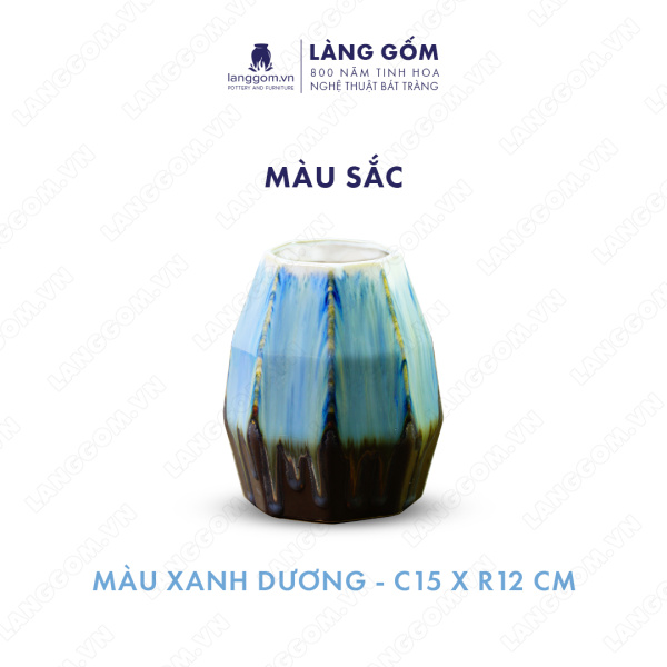 Lọ hoa Men chảy hình bát giác