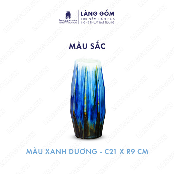 Lọ hoa Men chảy hình bát giác