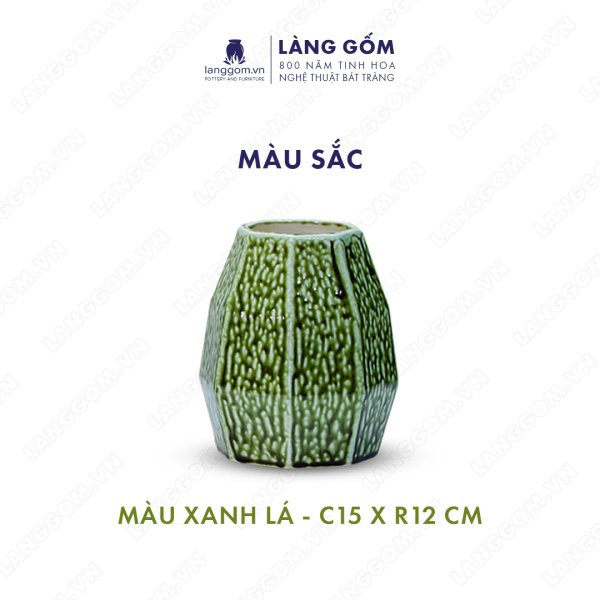 Lọ hoa Men chảy hình bát giác