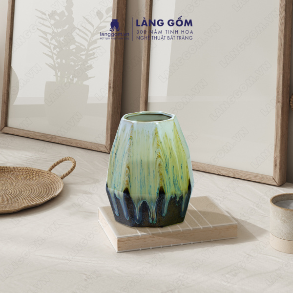 Lọ hoa Men chảy hình bát giác