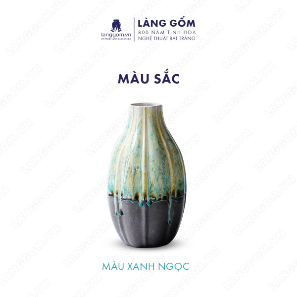 Lọ hoa Men chảy dạng múi miệng túm