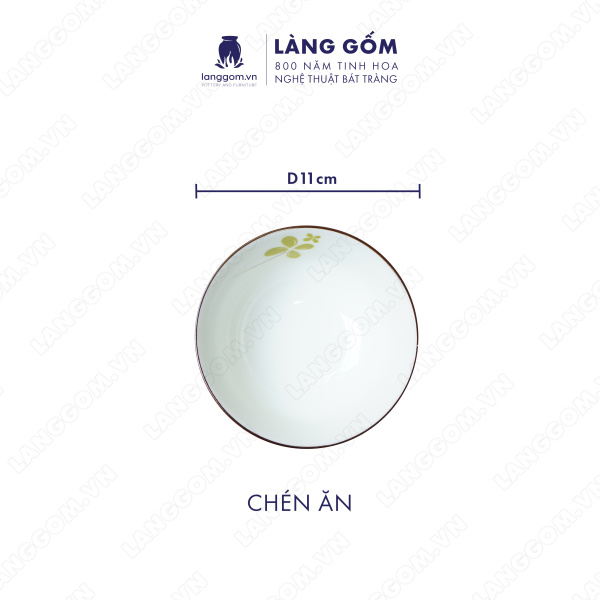 Bộ bàn ăn mặt trời men trắng họa tiết cỏ may mắn 