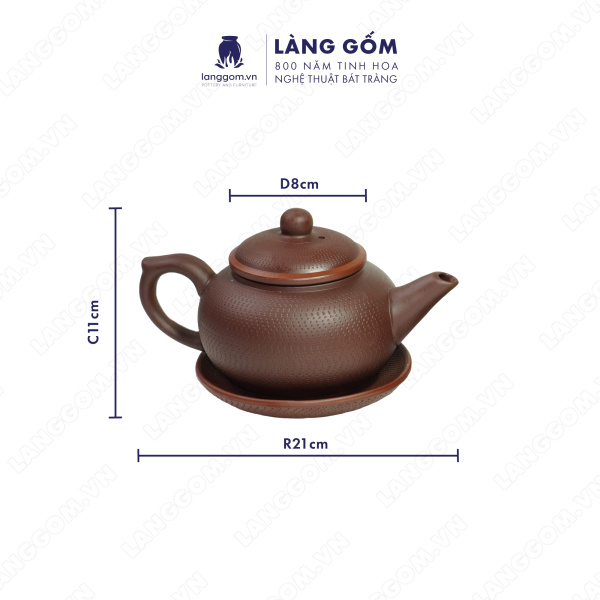 Bộ ấm chén Men mộc chóp ganh