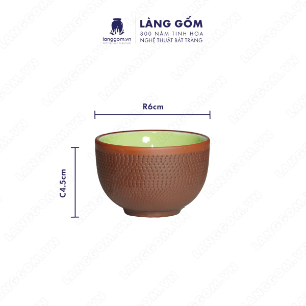 Bộ ấm chén Men mộc chóp ganh