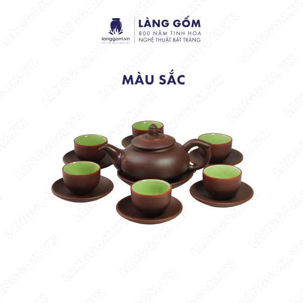 Bộ ấm chén Men mộc kiểu chóp nhỏ