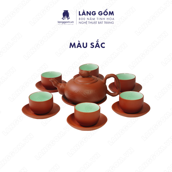 Bộ ấm chén Men mộc trúc đào