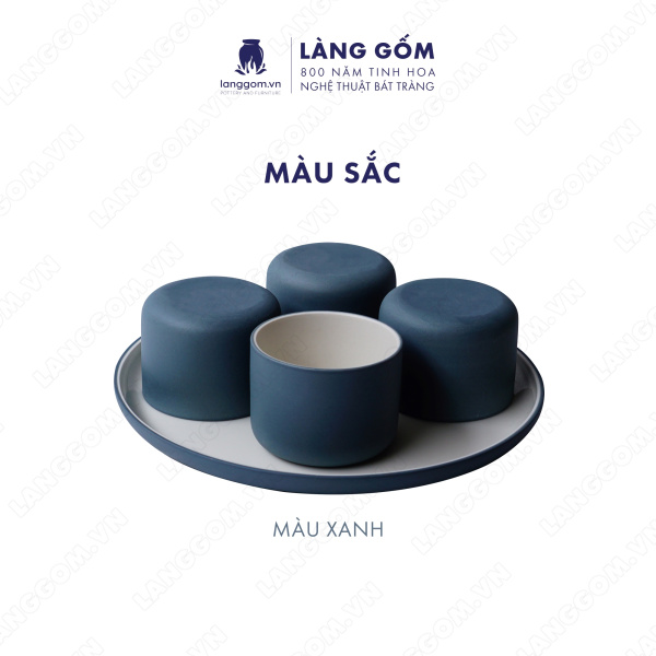 Set Cốc hình trụ không quai (lùn) 52041 - Men mát - Màu Chấm đen - Kích thước: C6 x D8 cm