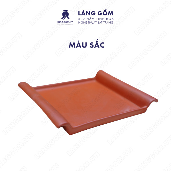 Khay vuông men mộc màu đỏ