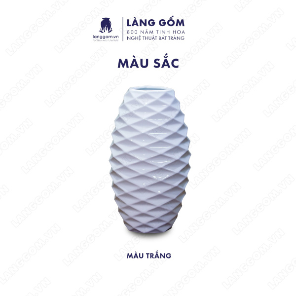 Lọ hoa Men trắng bom thông