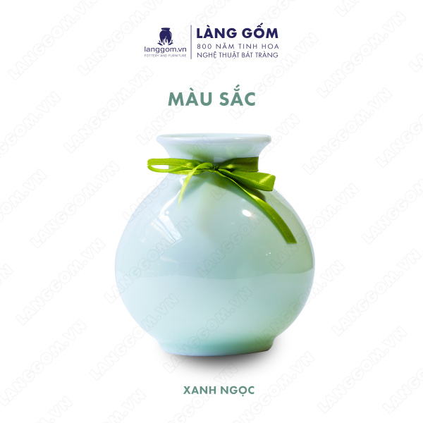 Lọ hoa Men ngọc vò tròn nhỏ