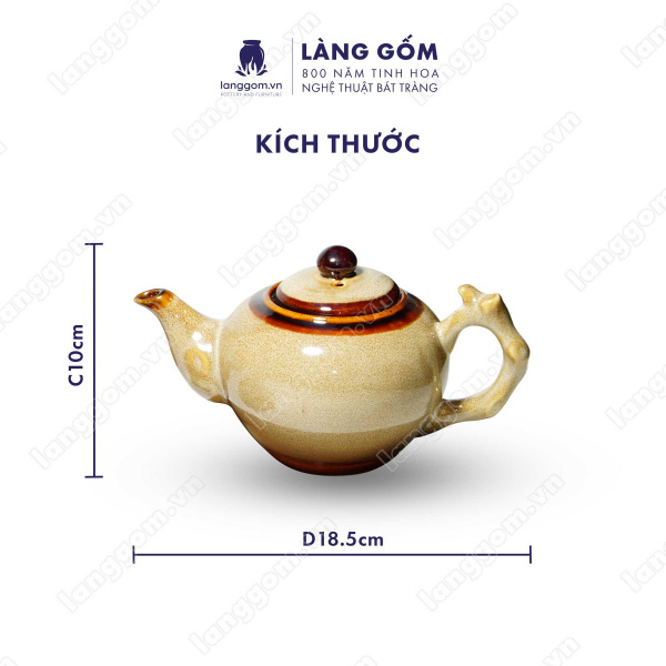 Bộ ấm chén Men hỏa biến Gốc cây - Gốm sứ Bát Tràng