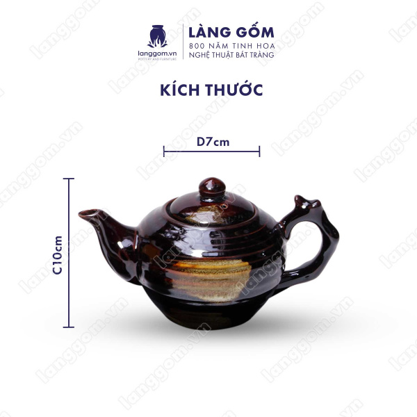 Bộ ấm chén Men hỏa biến Gốc cây - Gốm sứ Bát Tràng