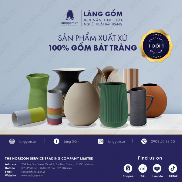 Lọ hoa Men mát có tai
