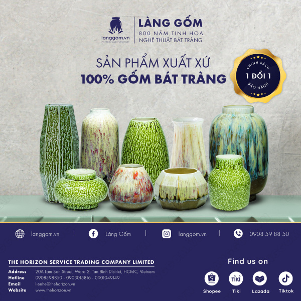Lọ hoa Men chảy quả đu đủ